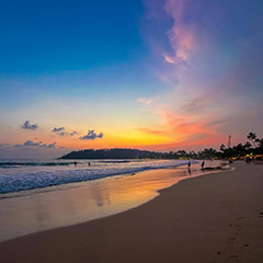 Sunset view at Unawatuna Beach, Sri Lanka