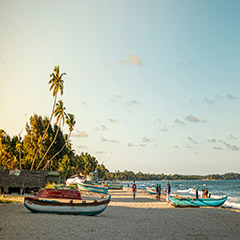 Surfing and snorkeling at Hikkaduwa Beach, Sri Lanka